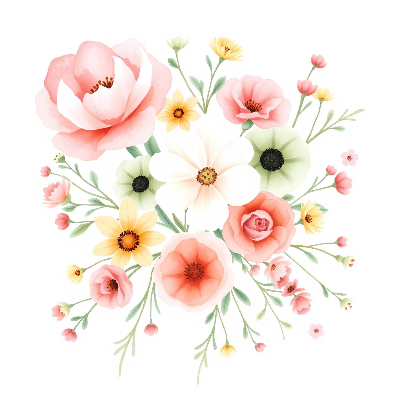 A joyful watercolor bouquet for Cheryl